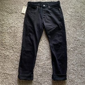 (NWT) Momotaro 0605SP-OD "Black Overdye" 15.7oz Natural Tapered Jean (size 33)